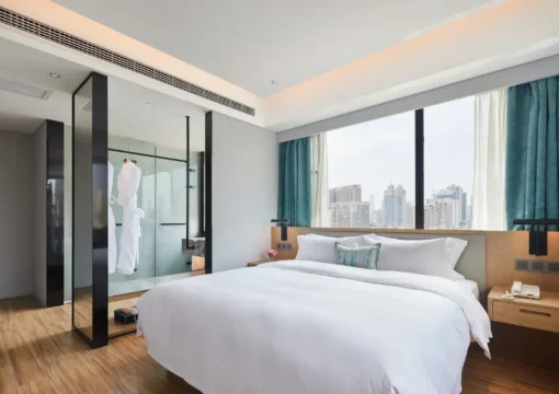 YunXi Scenic 더블 베드룸 - 메모리 매트리스 + 미니 냉장고 + 무선 스크린 캐스팅